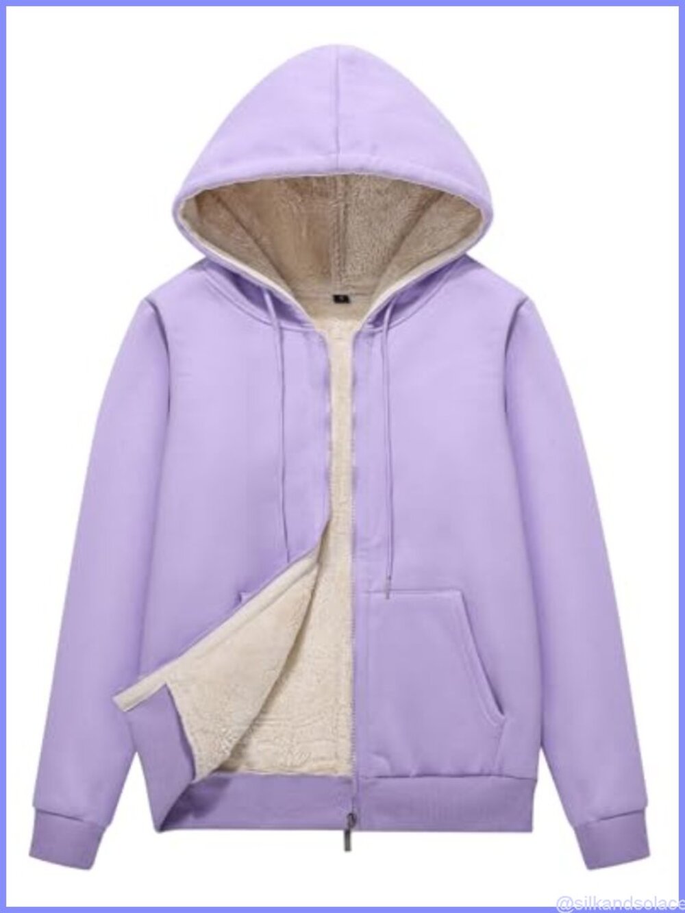 Women Sherpa Fleece Lined Zip Up Hoodie Warm Winter Sweatshirt Jacket